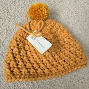 HANDMADE OOAK Pom-Pom Hat Toque Beanie - Orange